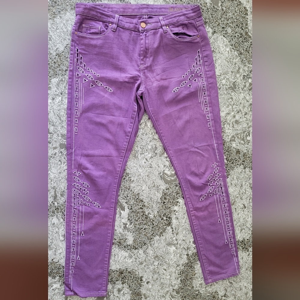 BLANKNYC Purple Jeans With Embroidered Holes